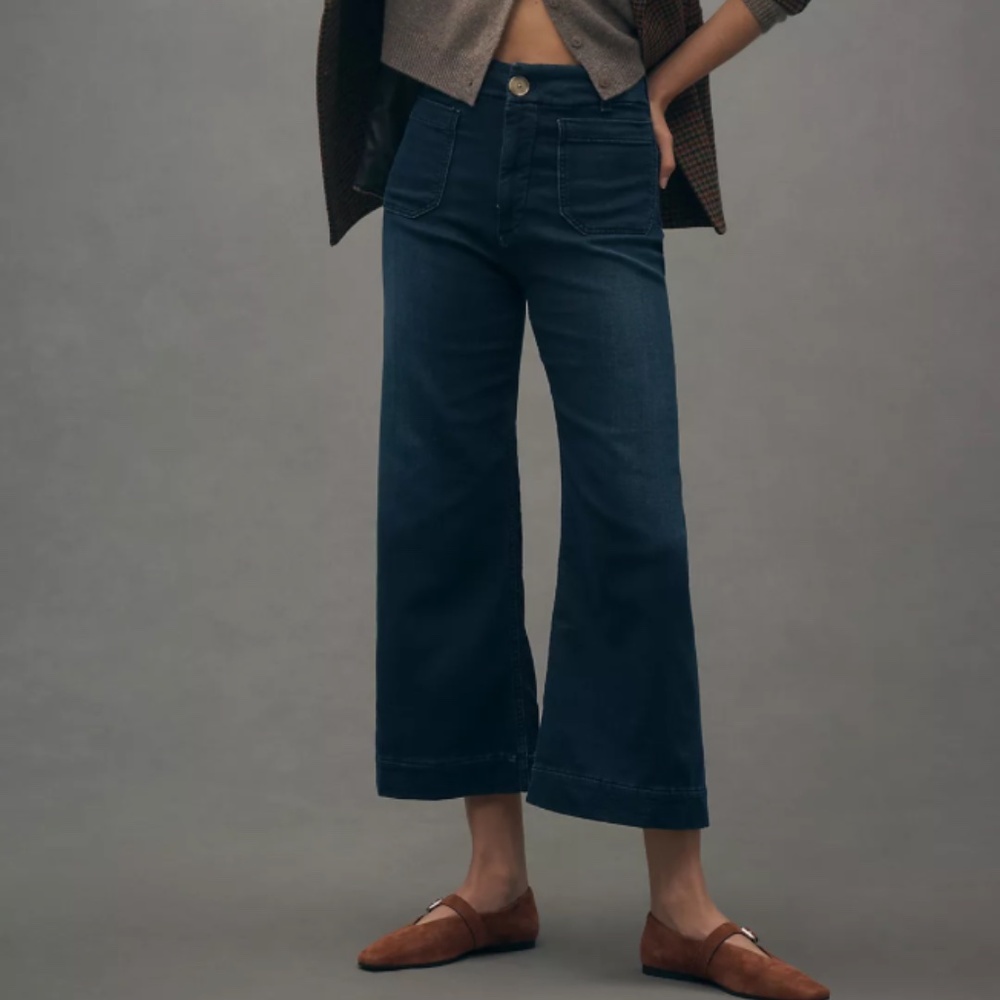 Anthropologie Maeve Colette Crop Wide Leg Jeans NWOT